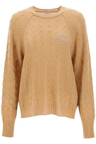Etro cashmere sweater with pegasus embroidery 12793 9200 BEIGE