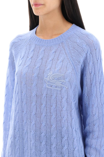 Etro cashmere sweater with pegasus embroidery 12793 9200 LIGHT BLUE