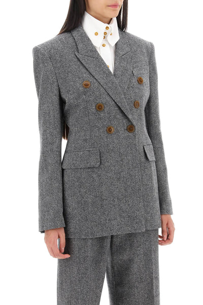 Vivienne westwood lauren jacket in donegal tweed 1401006JW00MXSI BLACK WHITE