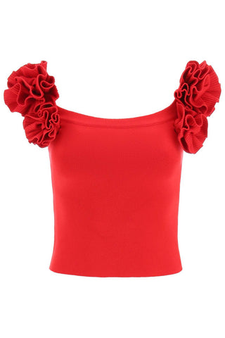 Magda butrym fitted top with roses 140423 RED