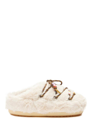 Moon boot faux fur mules with beads 14602500 CREAM
