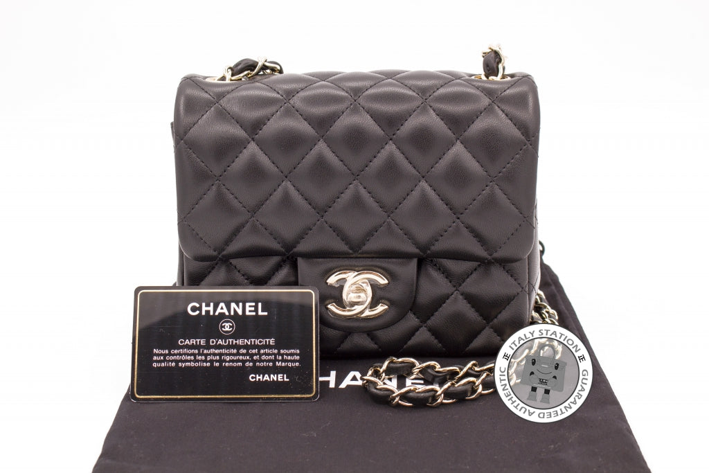 NEW CHANEL 23S Black Lambskin Small Flap with Adjustable Charm Handle w/  receip