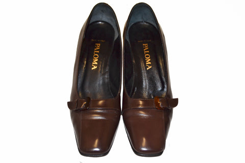 Paloma Brown Leather Shoes尺寸7B