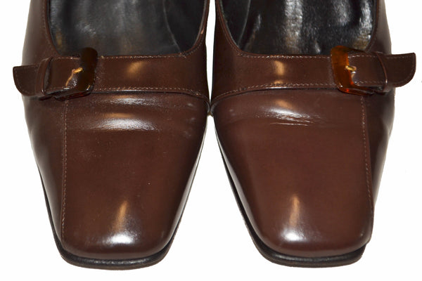 Paloma Brown Leather Shoes尺寸7B