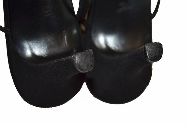 Stuart Weitzman Black Fabric Sandals Size 8.5