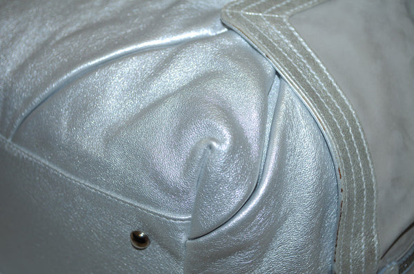 Salvatore Ferragamo Silver Leather Shoulder Bag