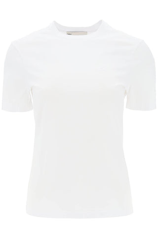 Tory burch regular t-shirt with embroidered logo 151125 WHITE