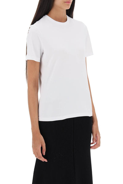 Tory burch regular t-shirt with embroidered logo 151125 WHITE