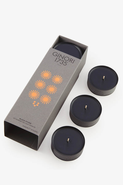 Ginori 1735 black stone scented tea light candles refill 179RG00 FX6T01 BLACK STONE