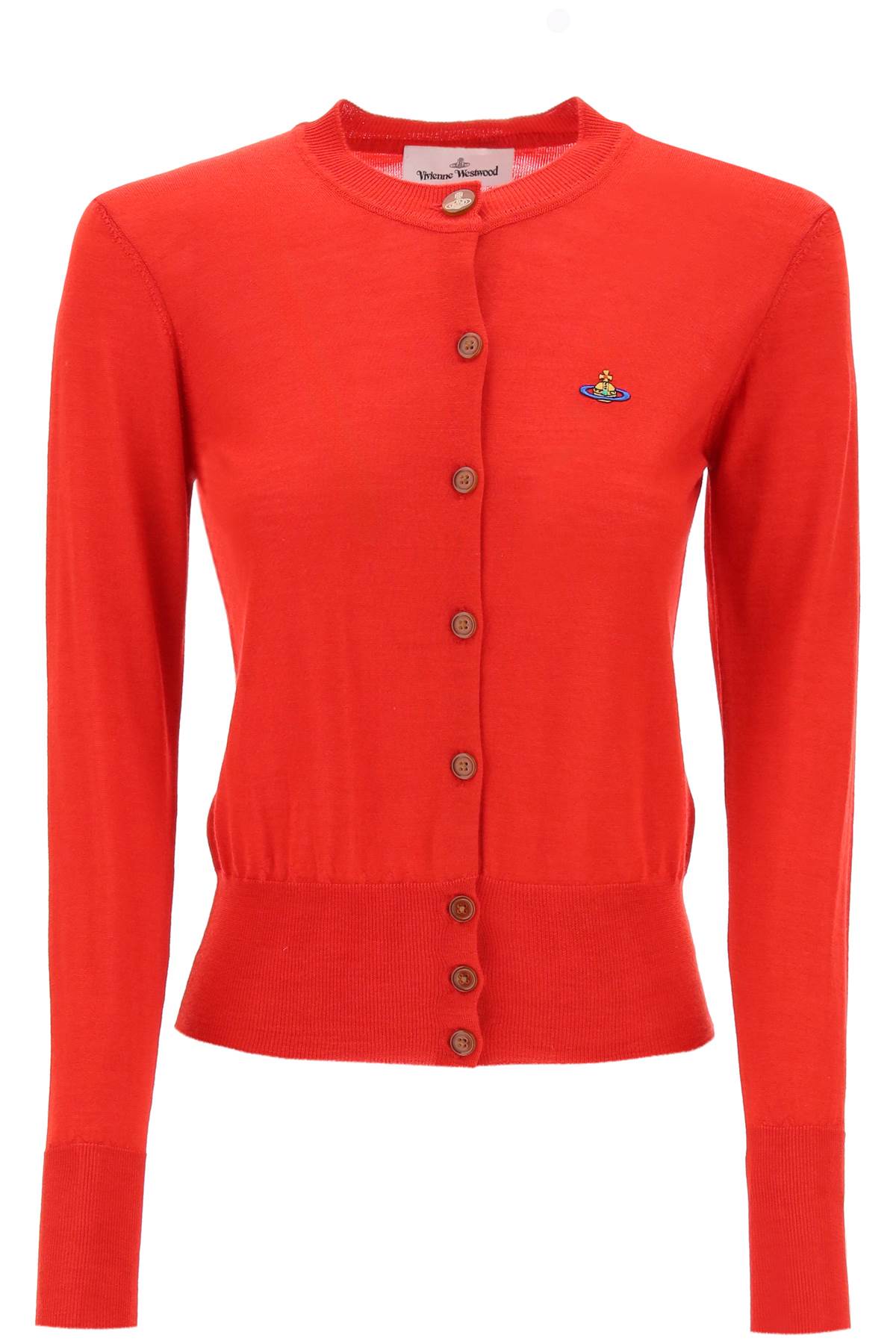 Vivienne westwood bea cardigan with embroidered logo 1803002PY001A RED