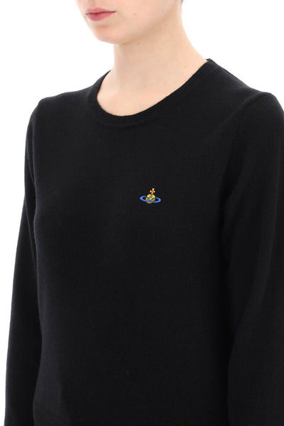 Vivienne westwood bea cardigan with logo embroidery 1803002SY0018 BLACK