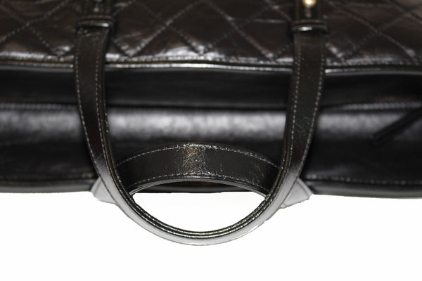 Chanel Black Aged Calfskin Quilted Large Gabrielle Shopping Tote