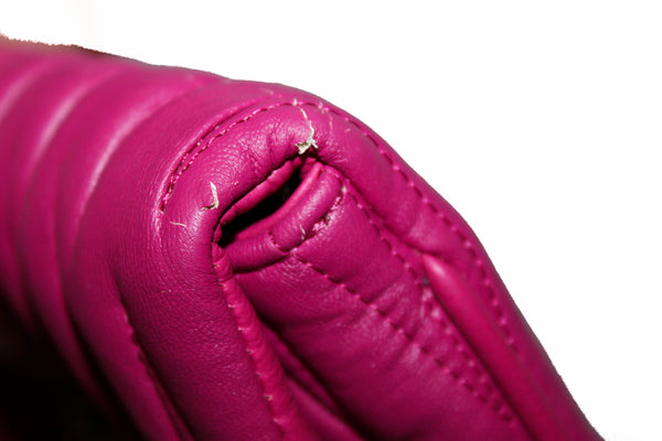 Folli Follie Magenta Quilted Leather Clutch/Crossbody Bag