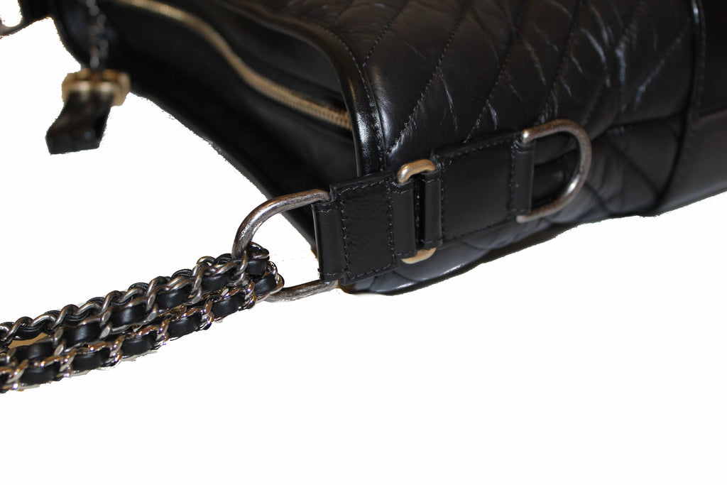 Chanel Black Calfskin Medium Chevron Gabrielle Hobo Bag – Boutique