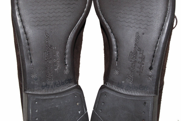 Salvatore Ferragamo Sport Brown Suede Leather Dress鞋5.5 B
