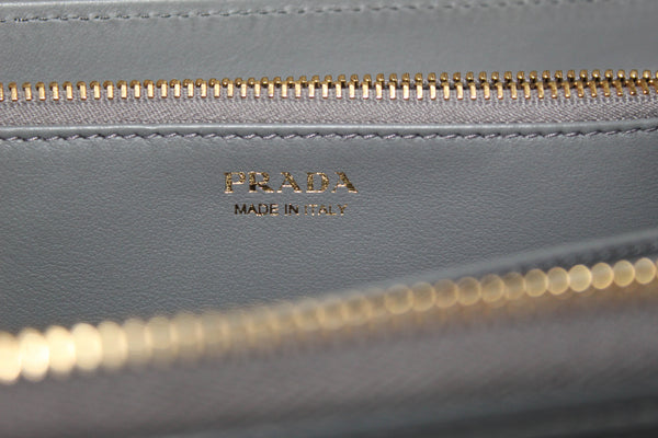 Prada Grey Women's Bow Detail Continental Leather Wallet