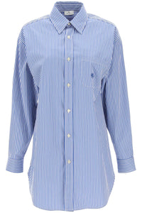 Etro striped poplin shirt 19385 3880 BLUE