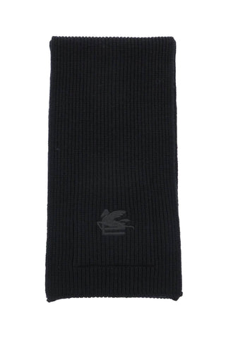 Etro 羅紋羊毛圍巾 1D000 9246 黑色