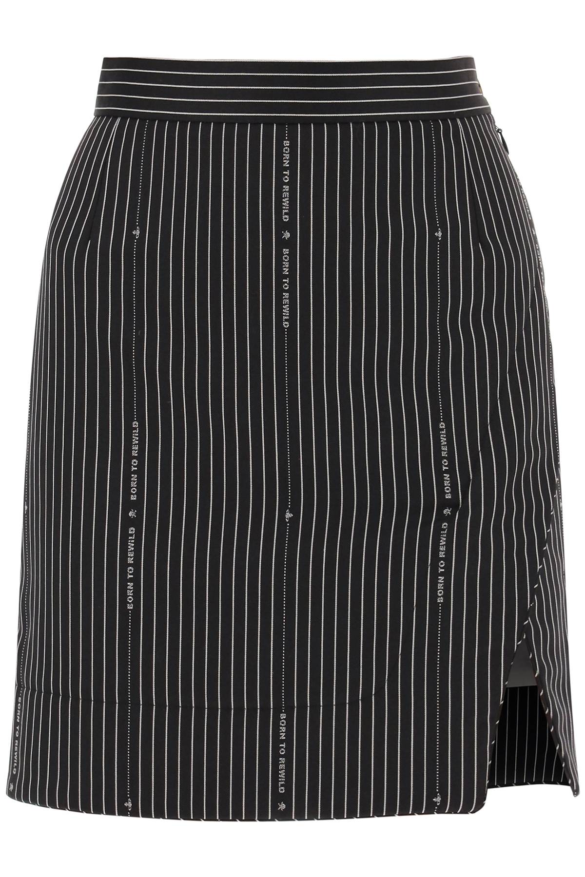 Vivienne westwood 'rita' wrap mini skirt with pinstriped motif 1K01000JW00FUSI BLACK