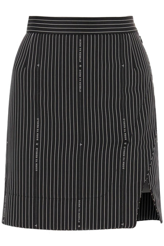Vivienne westwood 'rita' wrap mini skirt with pinstriped motif 1K01000JW00FUSI BLACK
