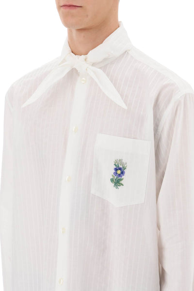 Etro striped shirt with scarf collar 1K944 7109 WHITE