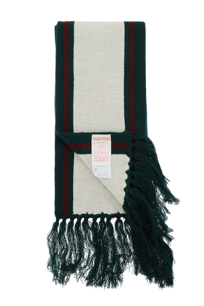 Valentino garavani wool college scarf 1Y2ET00REZT ENGLISH GREEN