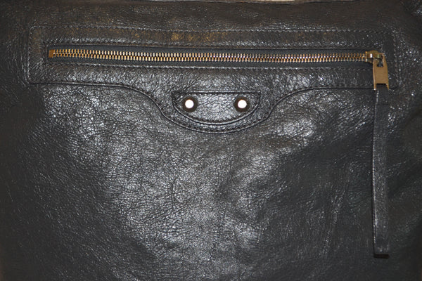 Balenciaga Grey Lambskin Leather Arena Messenger Bag