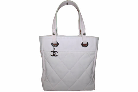 Chanel Pink Biarritz Canvas Leather Tote