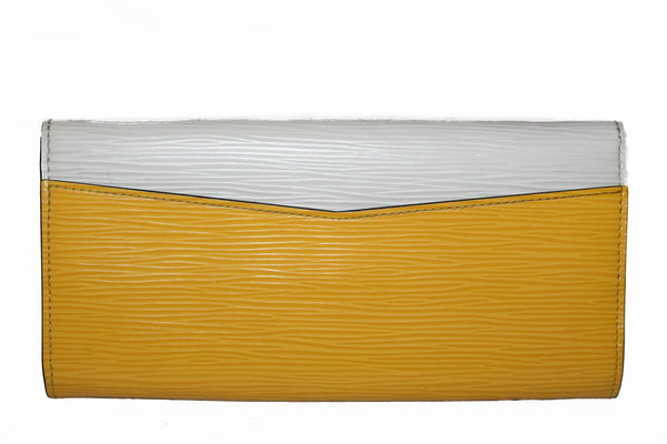 Louis Vuitton White/Yellow Epi Flore Leather Long Flap Wallet