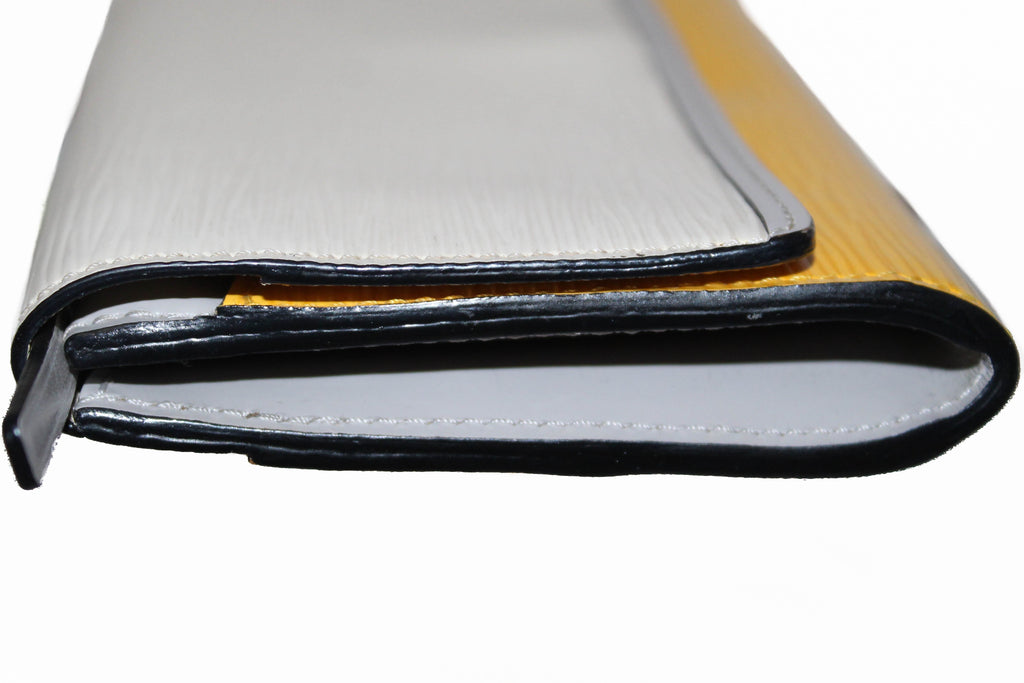 Louis Vuitton White/Yellow Epi Flore Leather Long Flap Wallet – Italy  Station