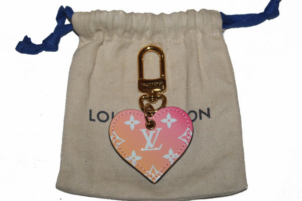Louis Vuitton Pink Calfskin Gradient Love Lock Heart Bag Charm