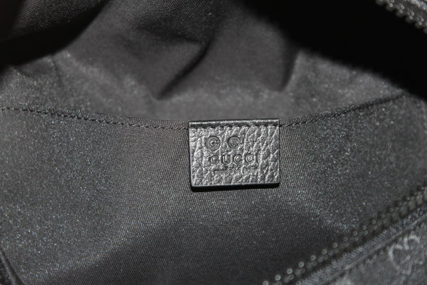 New Gucci Black Nylon GG Monogram Stripe Strap Belt Waist Bag
