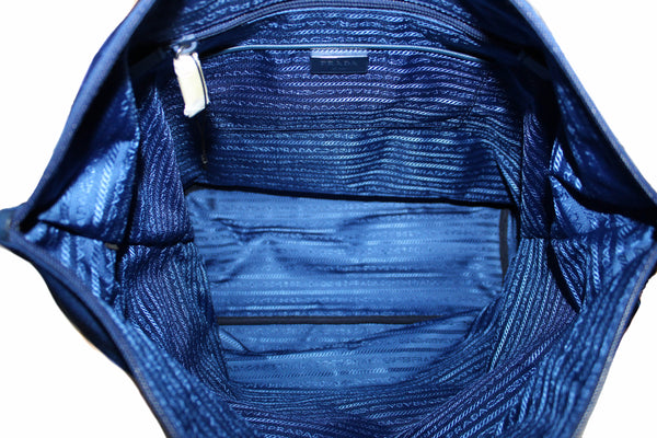 新的Prada Blue Nylon Tessuto手提袋帶皮帶1BG189