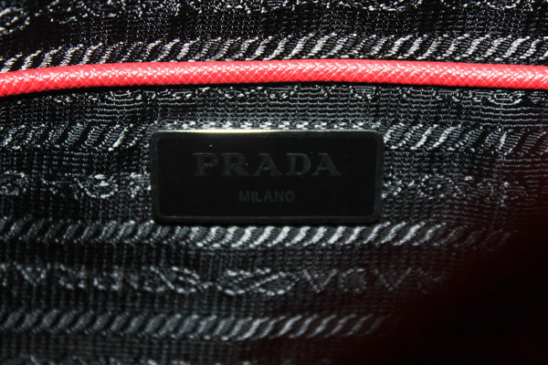 New Prada Red/Black Nylon Tessuto Small Messenger Bag 1BD