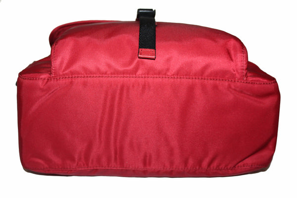 New Prada Red/Black Nylon Tessuto Small Messenger Bag 1BD