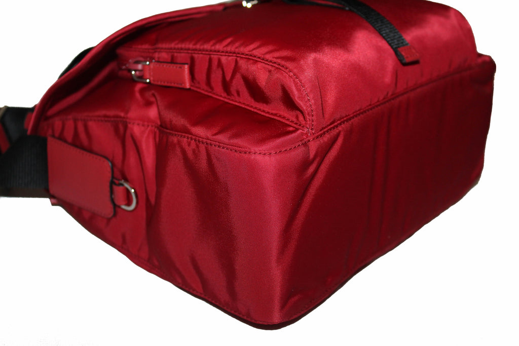 Prada Tessuto Nylon Mini Tote Bag in Cherry Red