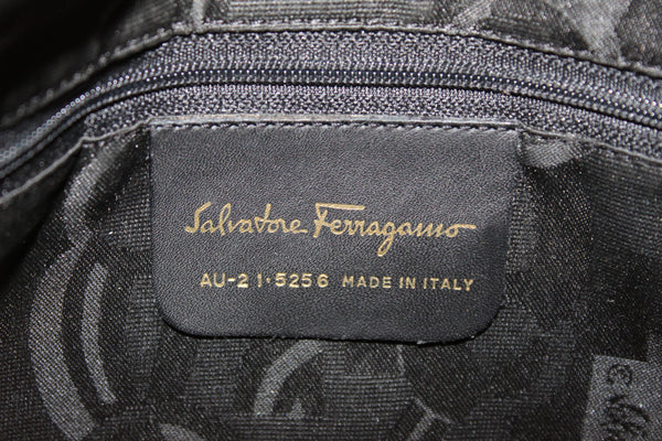 Salvatore Ferragamo棕色織物拉鍊肩帶
