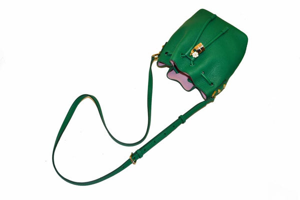Dolce&Gabbana Green Claudia Small Bucket Crossbody Bag