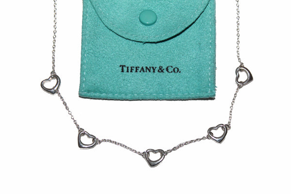 Tiffany＆Co。Sterling Silver五個開放式車站項鍊