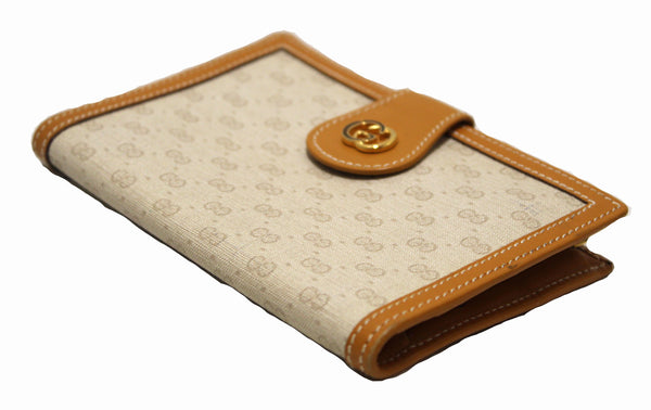Gucci Vintage Beige Microguccissima with Yellow Leather Trim Bilfold Wallet