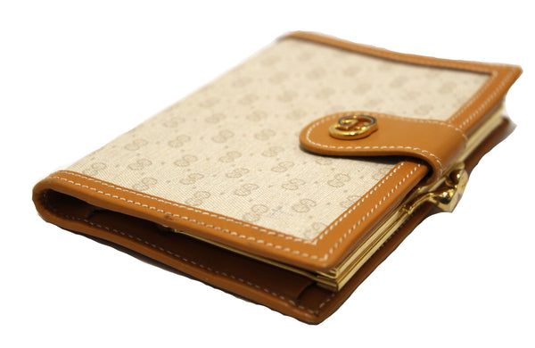 Gucci Vintage Beige Microguccissima with Yellow Leather Trim Bilfold Wallet
