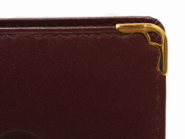 Cartier Vintage Burgandy Lambskin Leather Compact Wallet