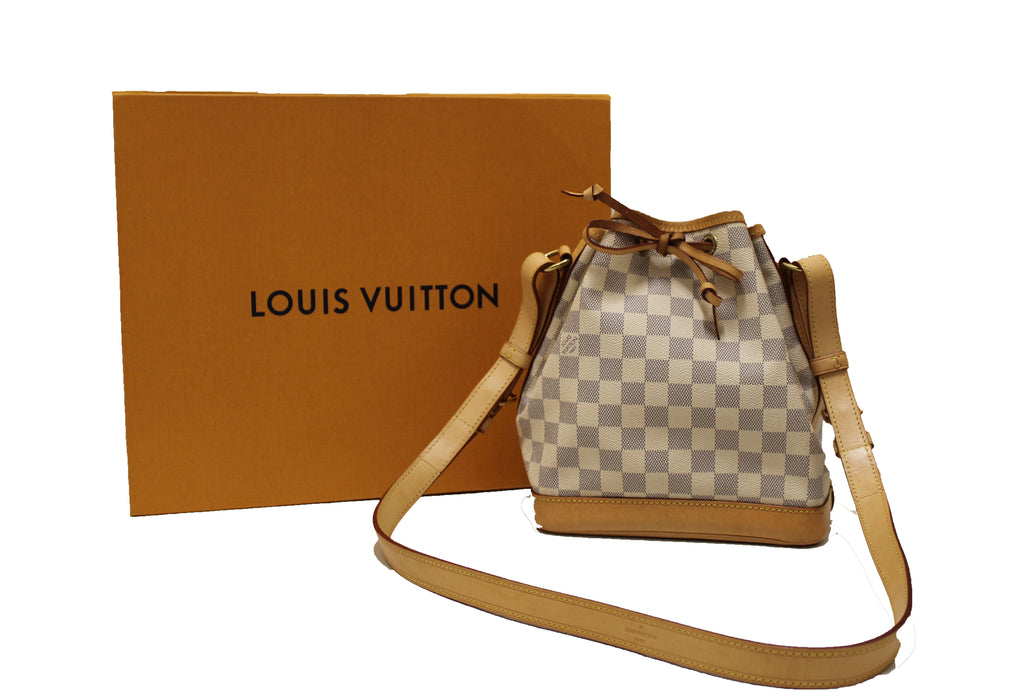Louis Vuitton White Damier Azur Canvas Noe BB Bucket Bag Louis Vuitton