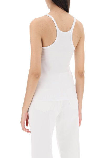 Toteme scoop neck rib tank top 213 458 772 WHITE