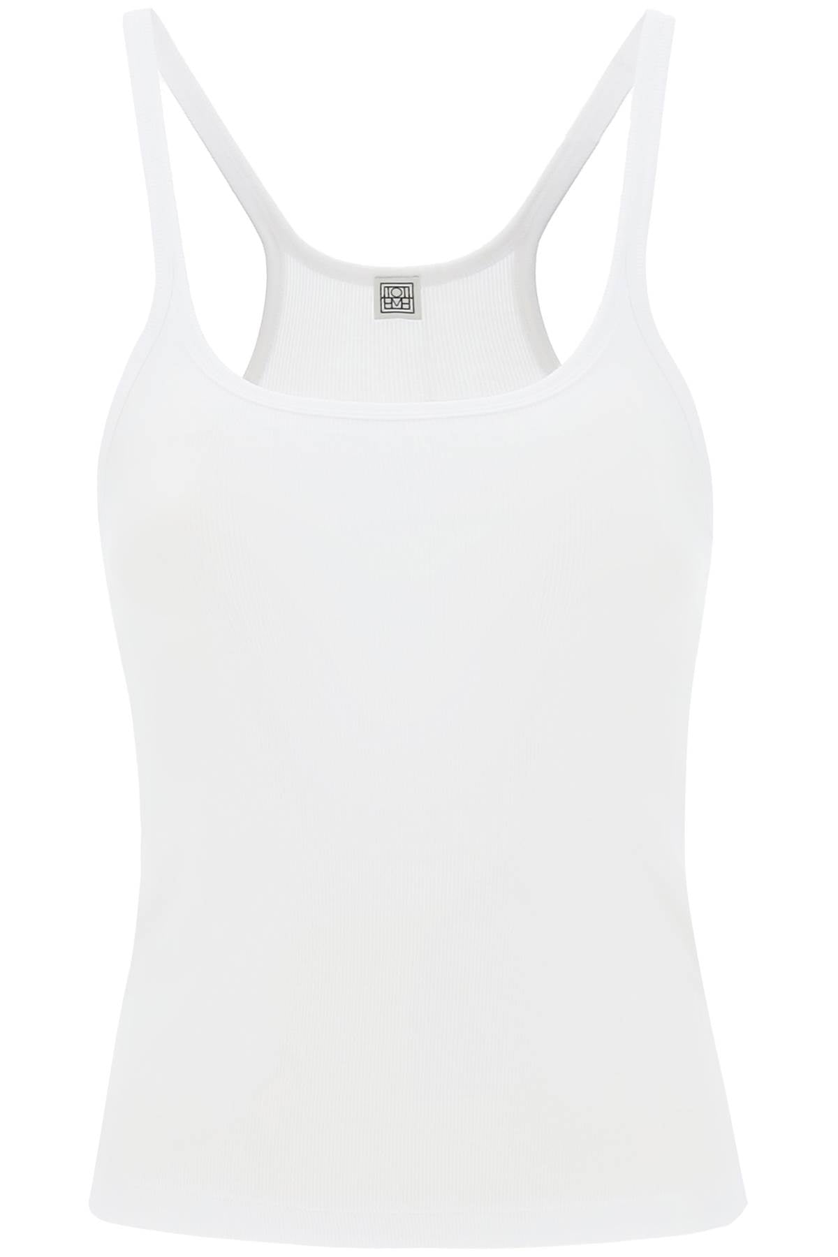 Toteme scoop neck rib tank top 213 458 772 WHITE