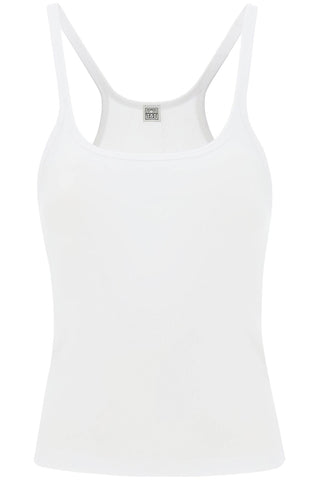 Toteme scoop neck rib tank top 213 458 772 WHITE