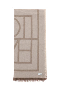 Toteme cashmere blend monogram scarf 213 894 808 TOBACCO MONOGRAM