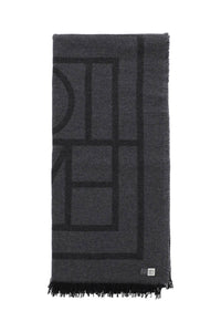 Toteme cashmere blend monogram scarf 213 894 808 DARK GREY MONOGRAM