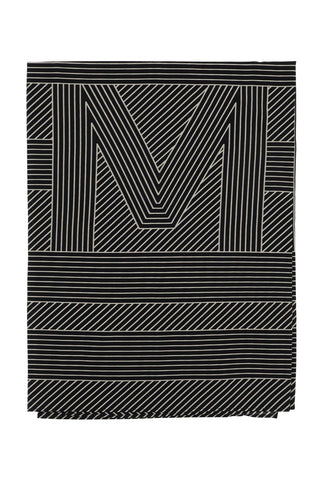Toteme silk monogram striped scar 221 854 800 BLACK