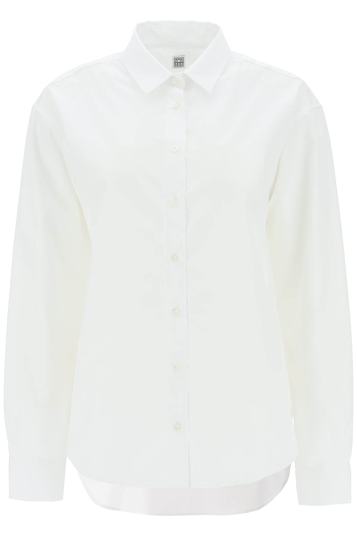Toteme logo-embroidered cotton shirt 223 708 710 WHITE